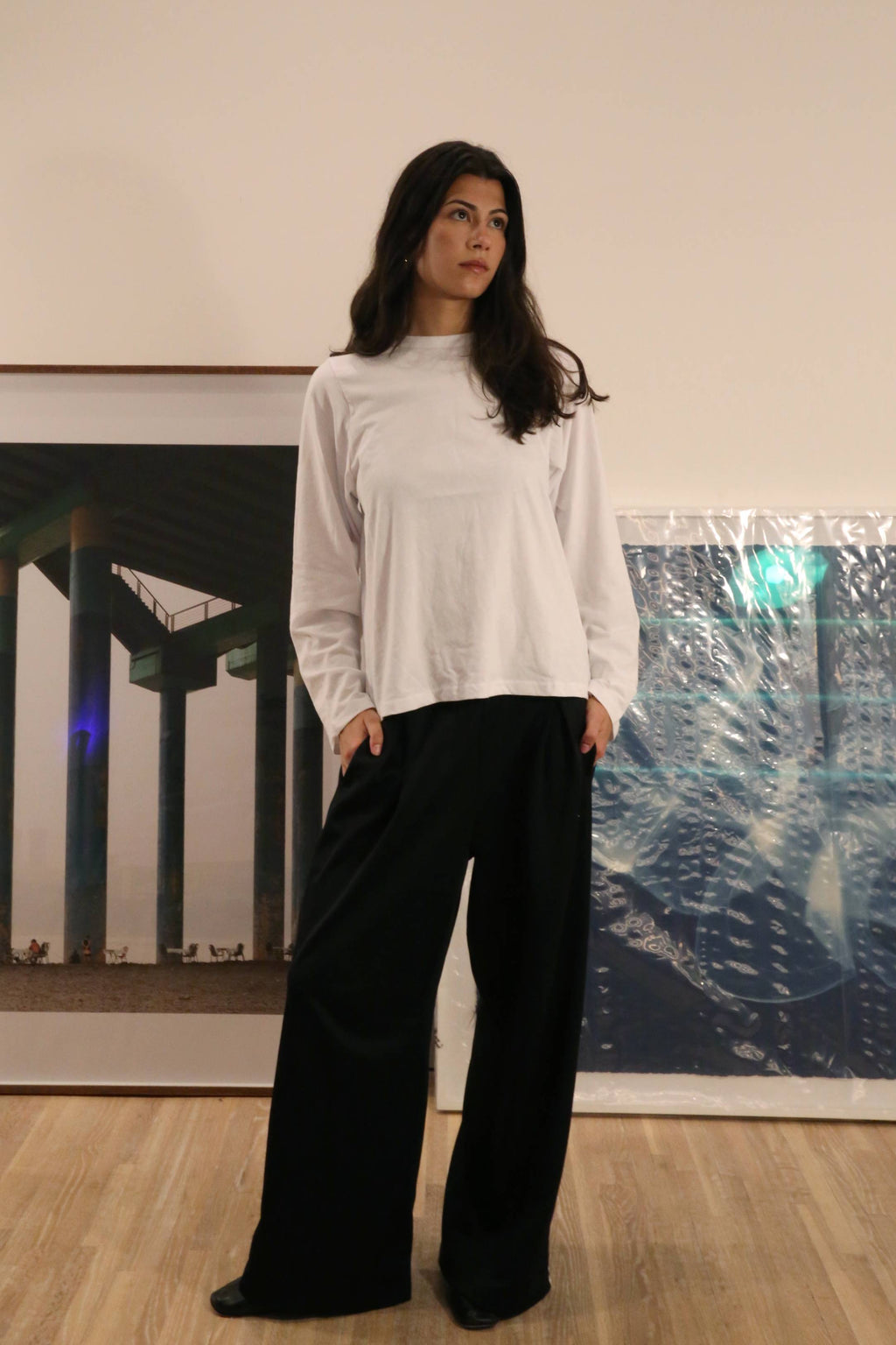 White Pocket Long Sleeve