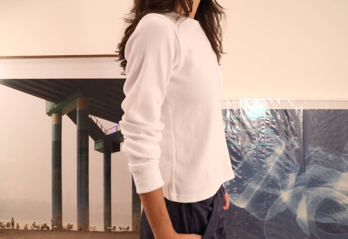 White Asymmetrical Henley